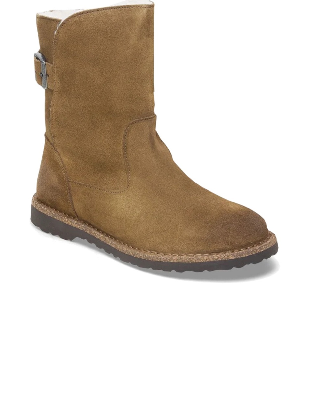 Uppsala Shearling Suede Leather Boots in Dark Tea